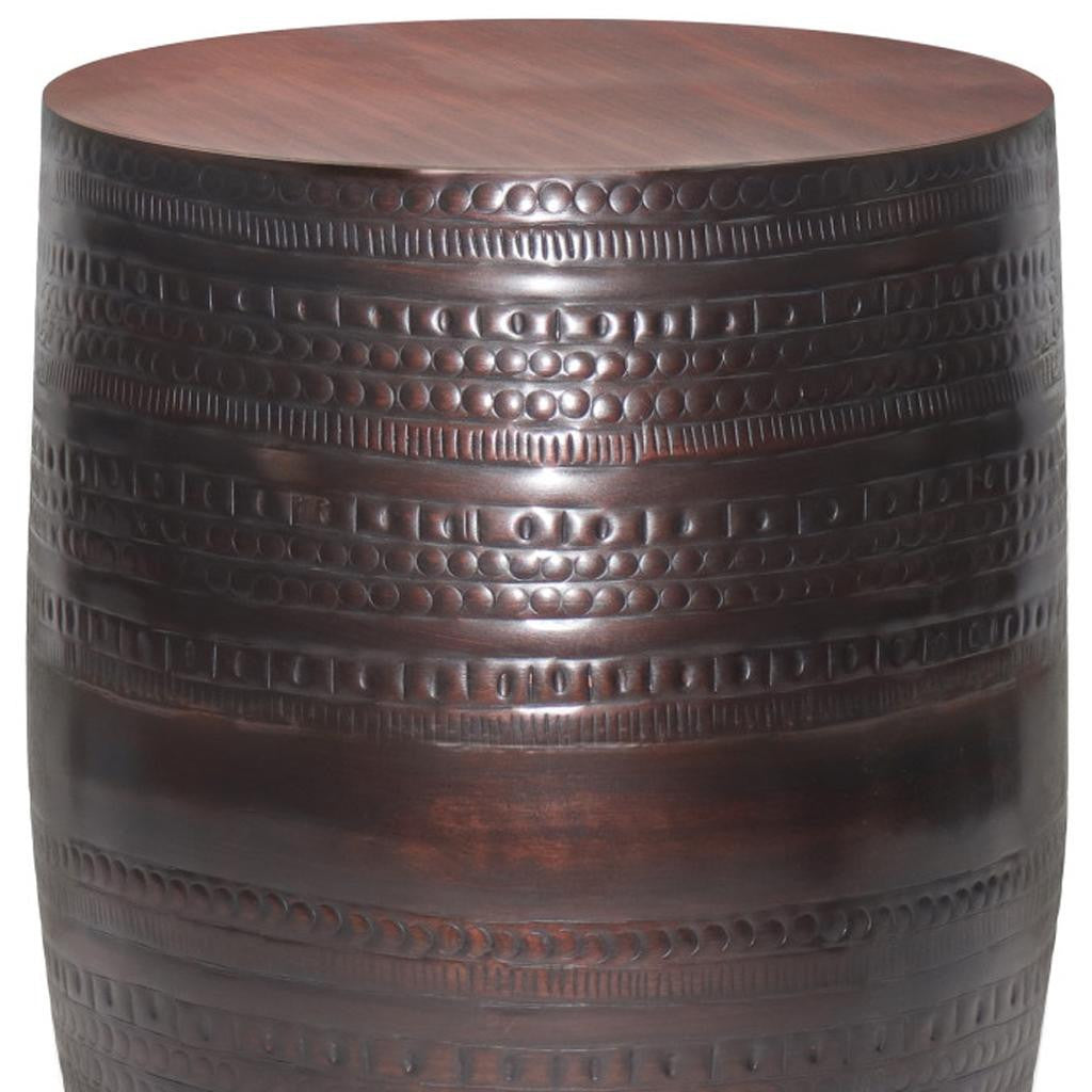 20" Bronze Metal Round End Table