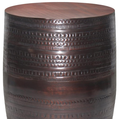 20" Bronze Metal Round End Table