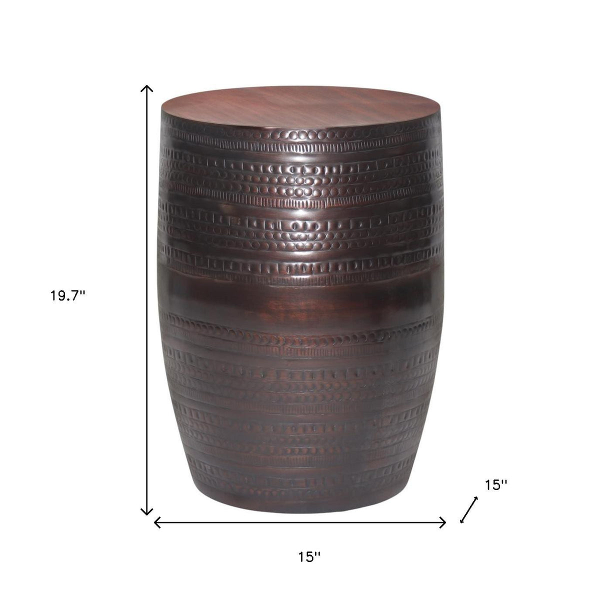 20" Bronze Metal Round End Table
