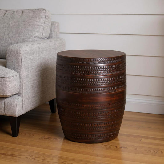20" Bronze Metal Round End Table