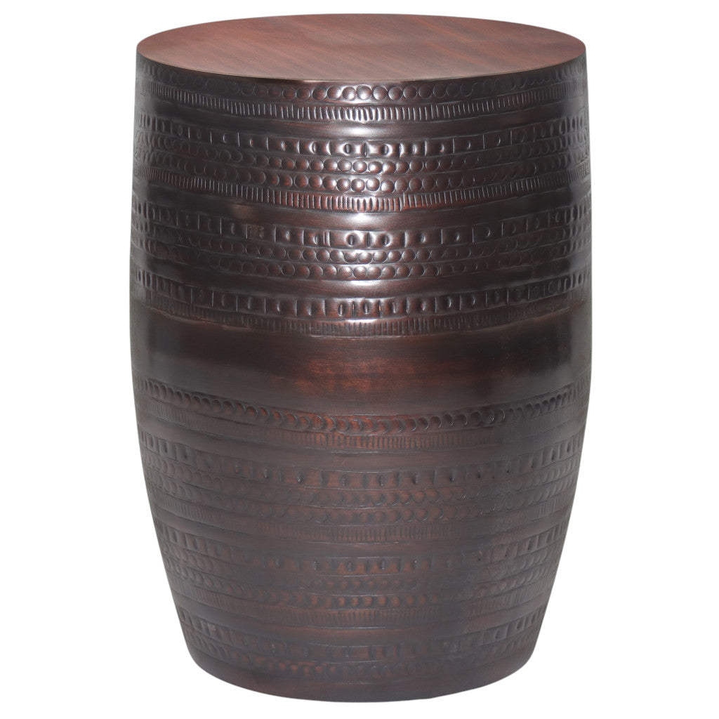 20" Bronze Metal Round End Table