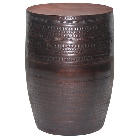 20" Bronze Metal Round End Table