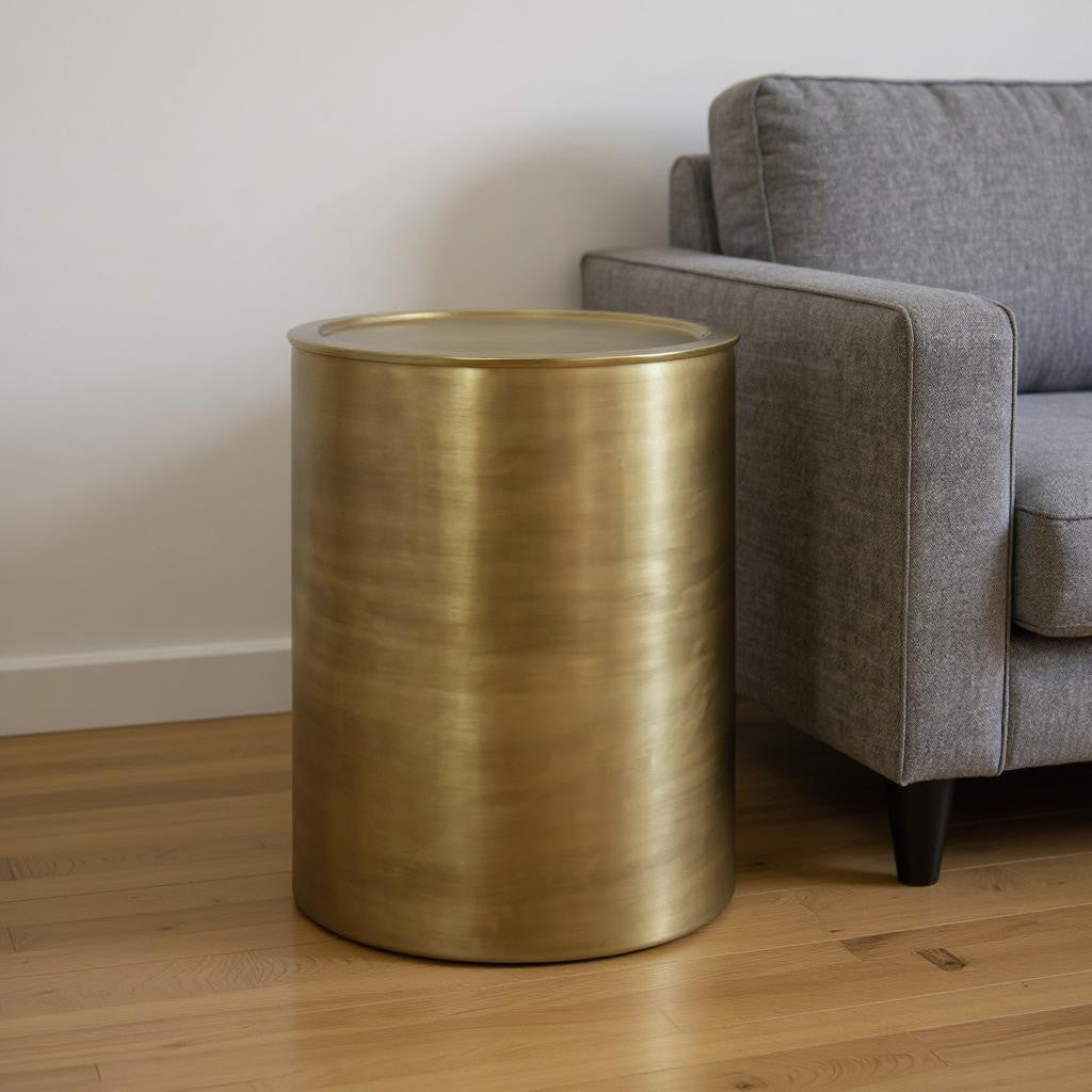 21" Gold Metal Round End Table