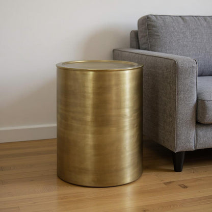 21" Gold Metal Round End Table