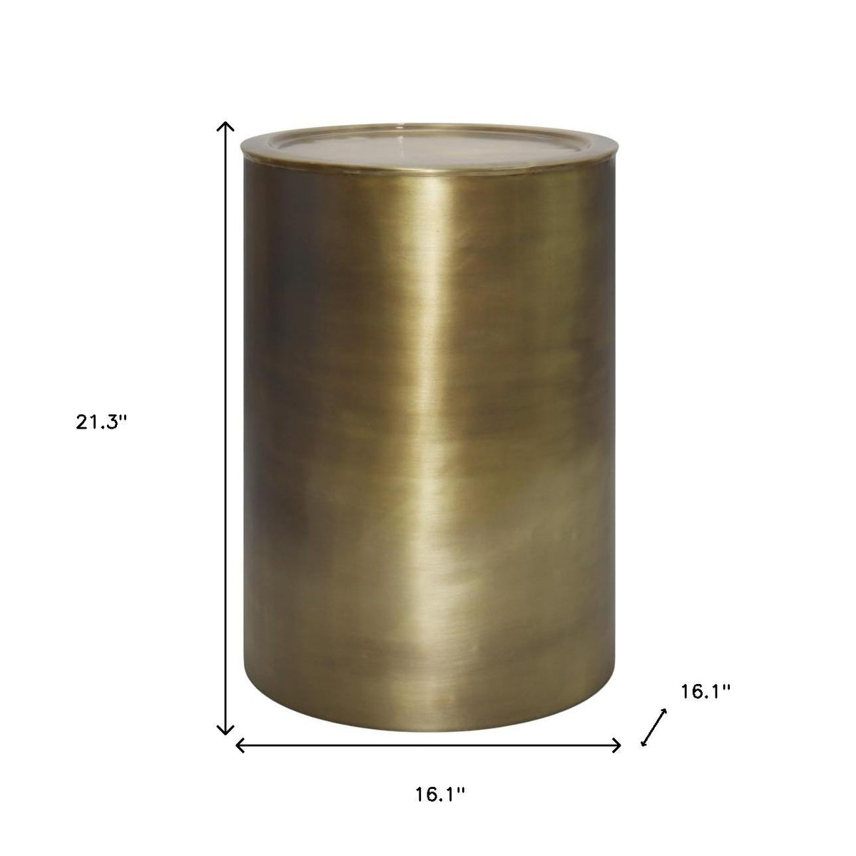 21" Gold Metal Round End Table