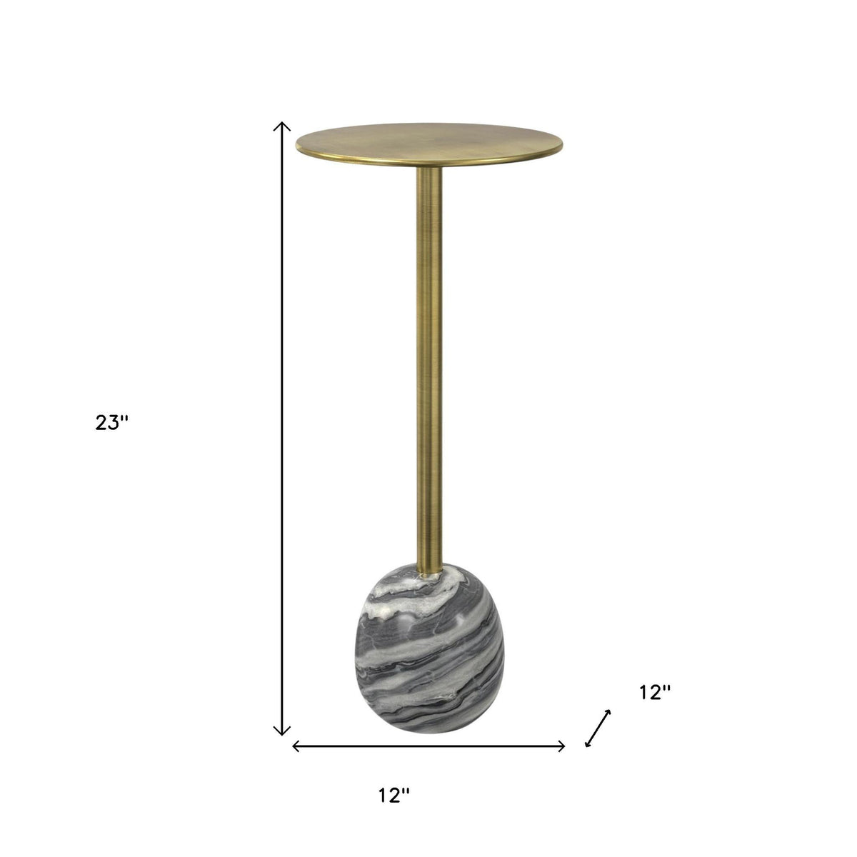 23" Gold Metal Round End Table