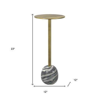 23" Gold Metal Round End Table