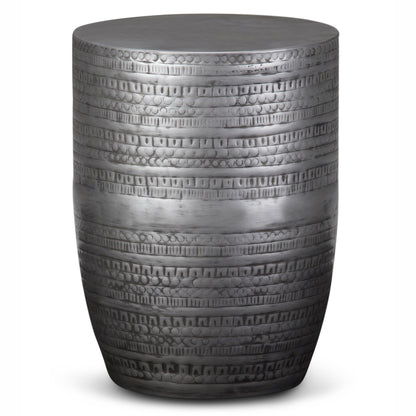 20" Silver Metal Round End Table