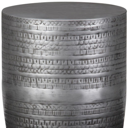 20" Silver Metal Round End Table