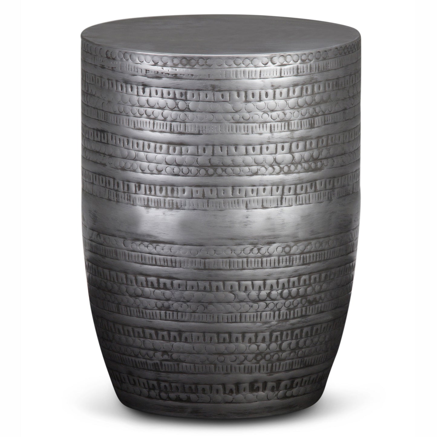 20" Silver Metal Round End Table