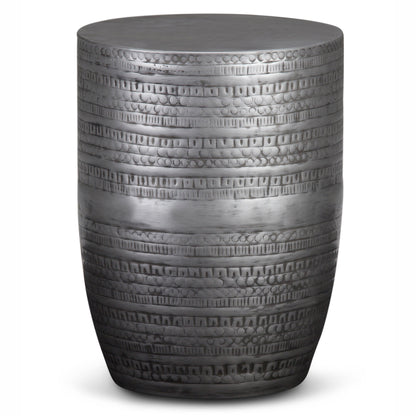 20" Silver Metal Round End Table