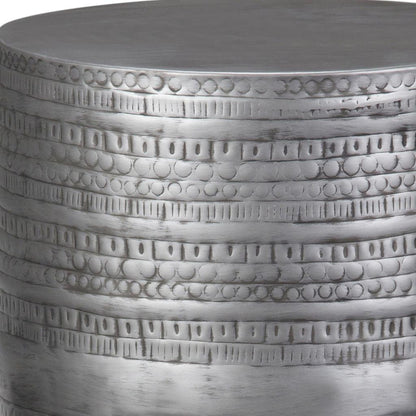 20" Silver Metal Round End Table