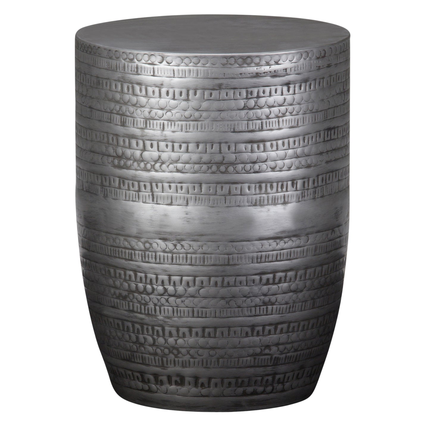 20" Silver Metal Round End Table