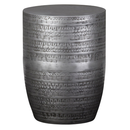 20" Silver Metal Round End Table