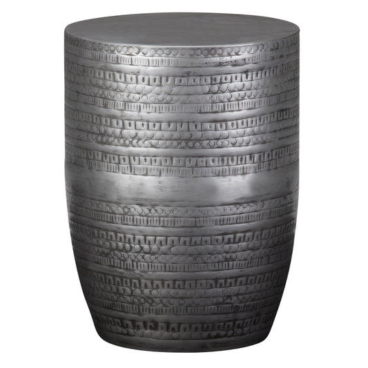 20" Silver Metal Round End Table