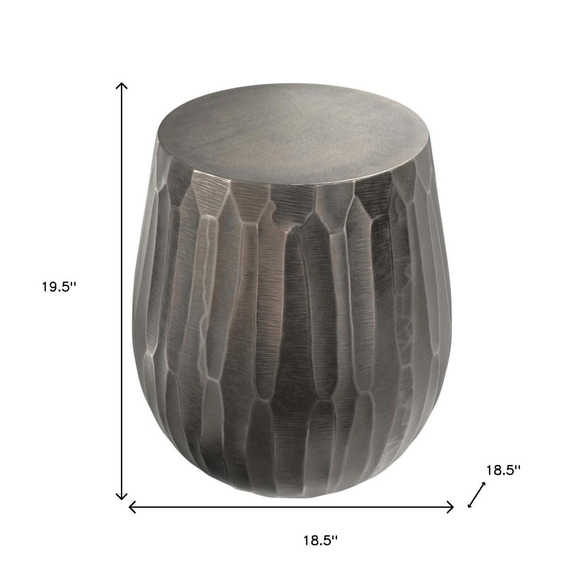 20" Graphite Aluminum Round End Table
