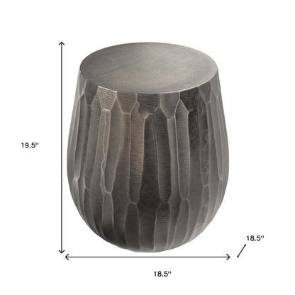 20" Graphite Aluminum Round End Table