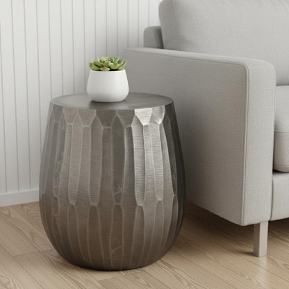 20" Graphite Aluminum Round End Table
