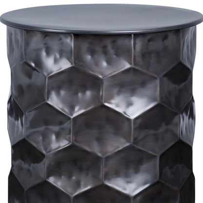 20" Antiqued Bronze Metal Round End Table
