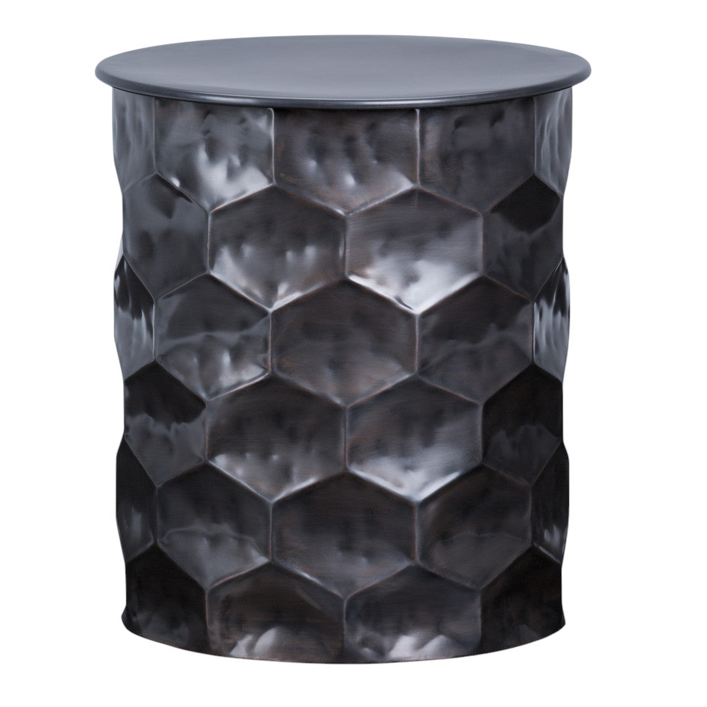 20" Antiqued Bronze Metal Round End Table