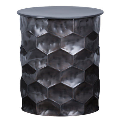 20" Antiqued Bronze Metal Round End Table
