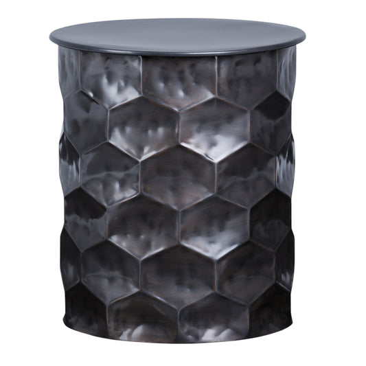 20" Antiqued Bronze Metal Round End Table