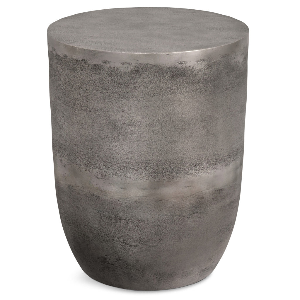 20" Silver Aluminum Round End Table