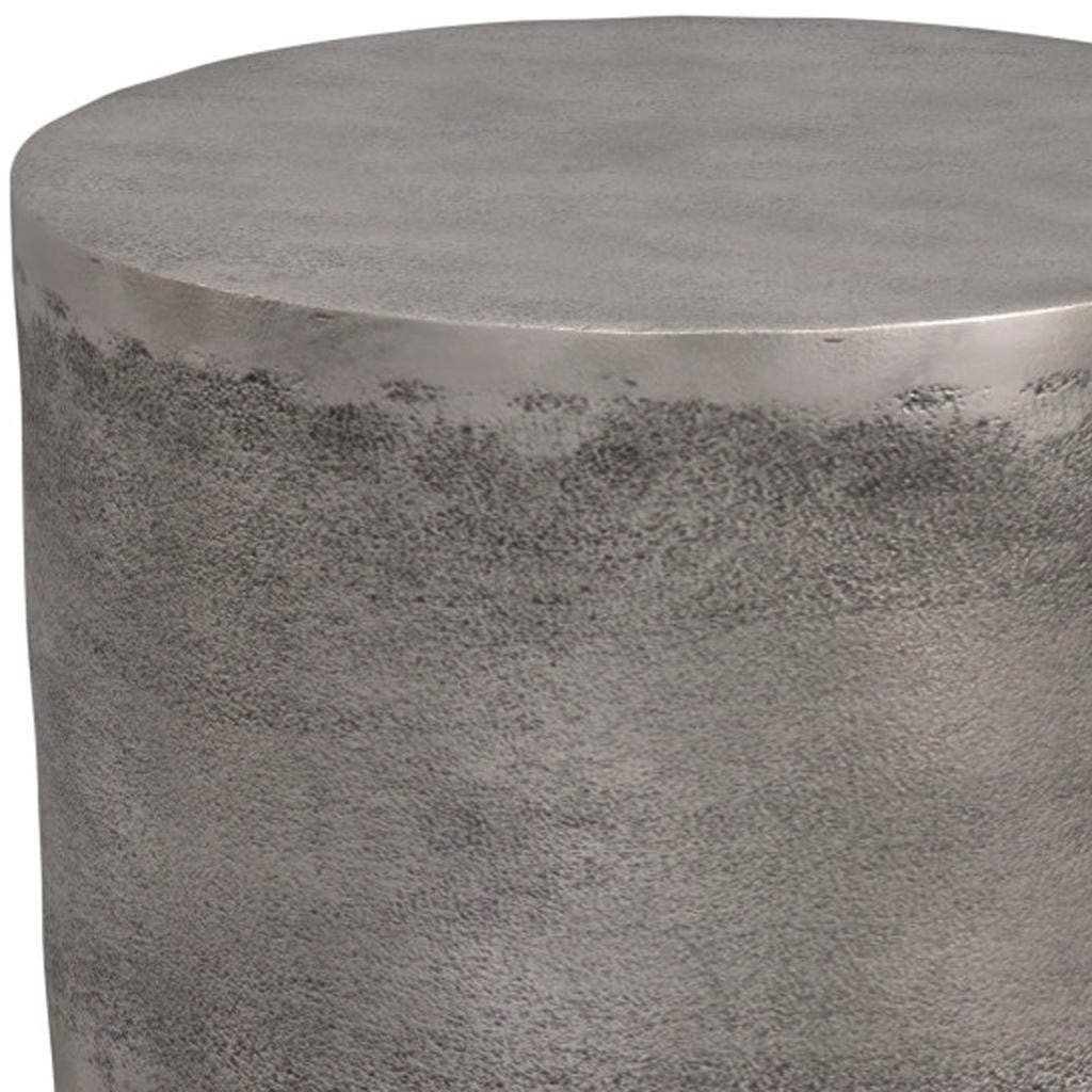 20" Silver Aluminum Round End Table