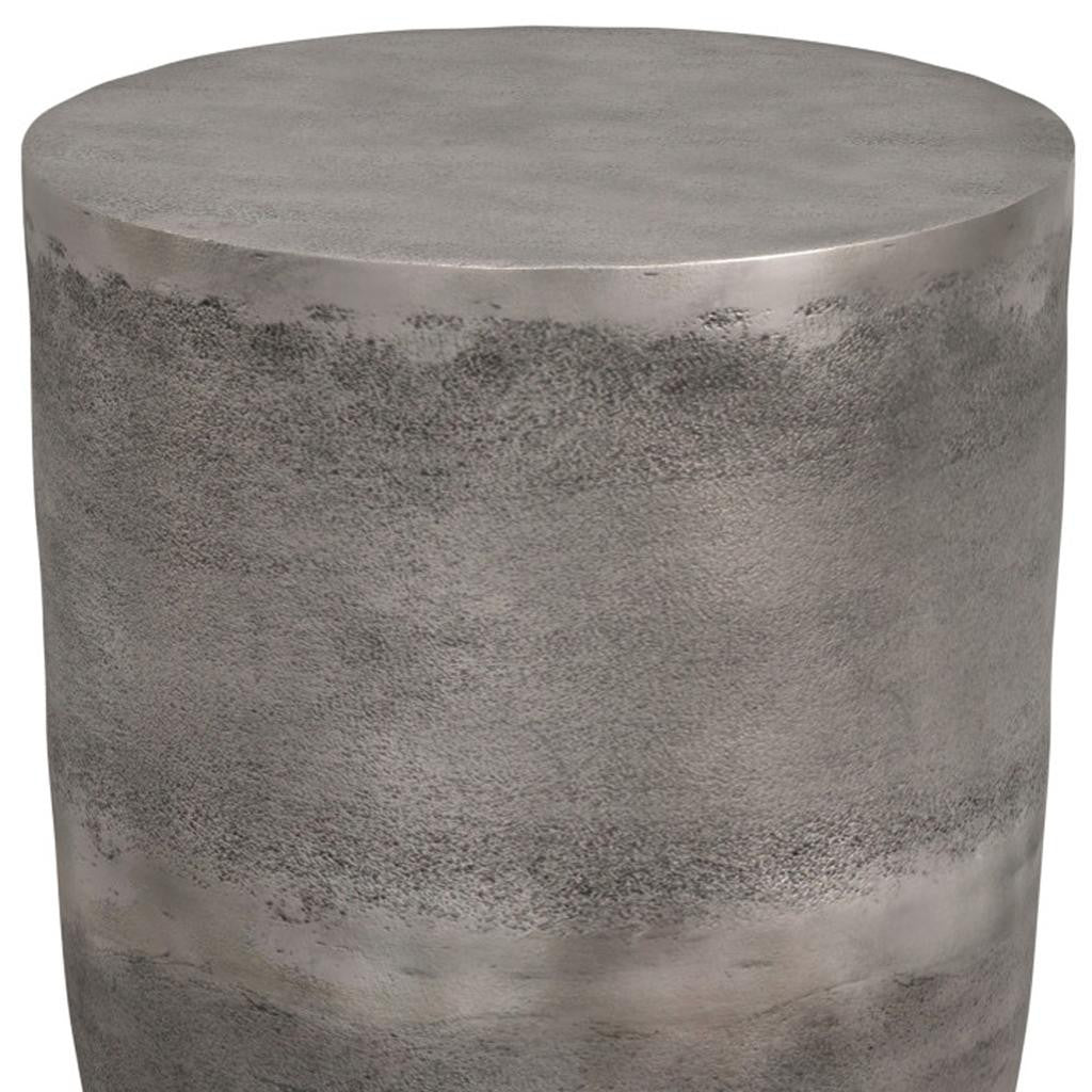 20" Silver Aluminum Round End Table