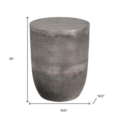 20" Silver Aluminum Round End Table