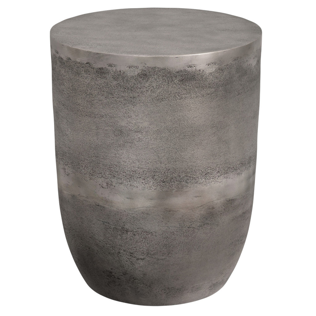 20" Silver Aluminum Round End Table