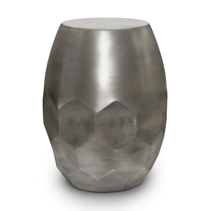 20" Silver Metal Round End Table