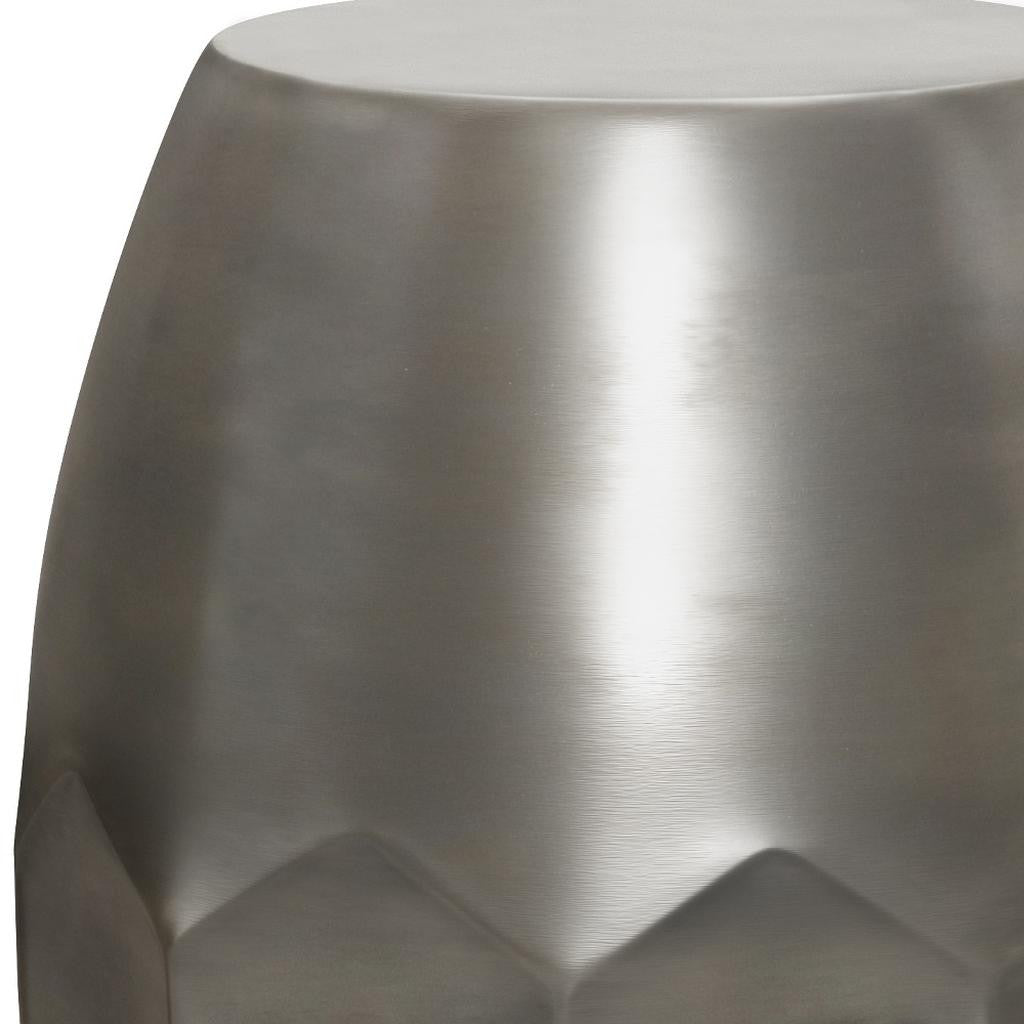 20" Silver Metal Round End Table