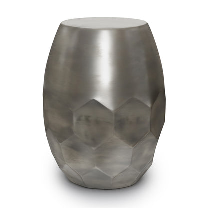 20" Silver Metal Round End Table