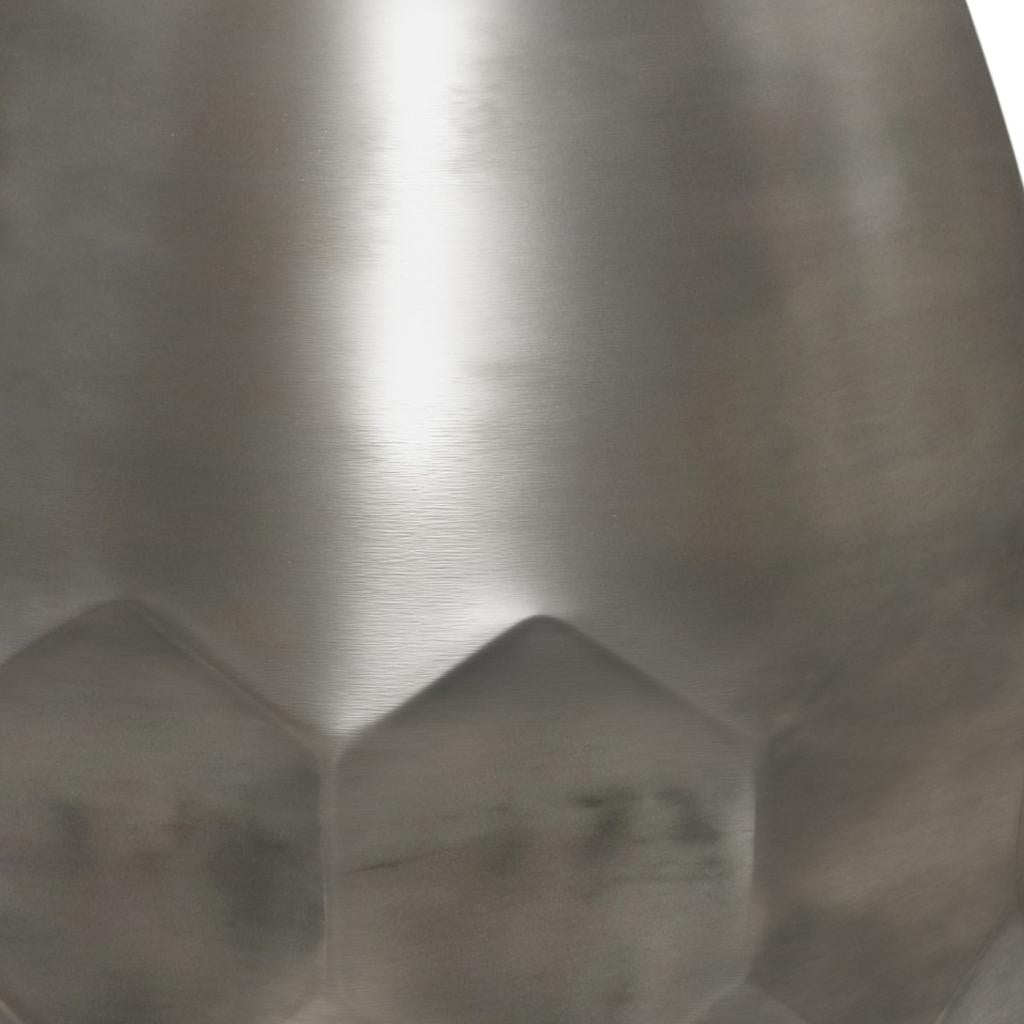 20" Silver Metal Round End Table
