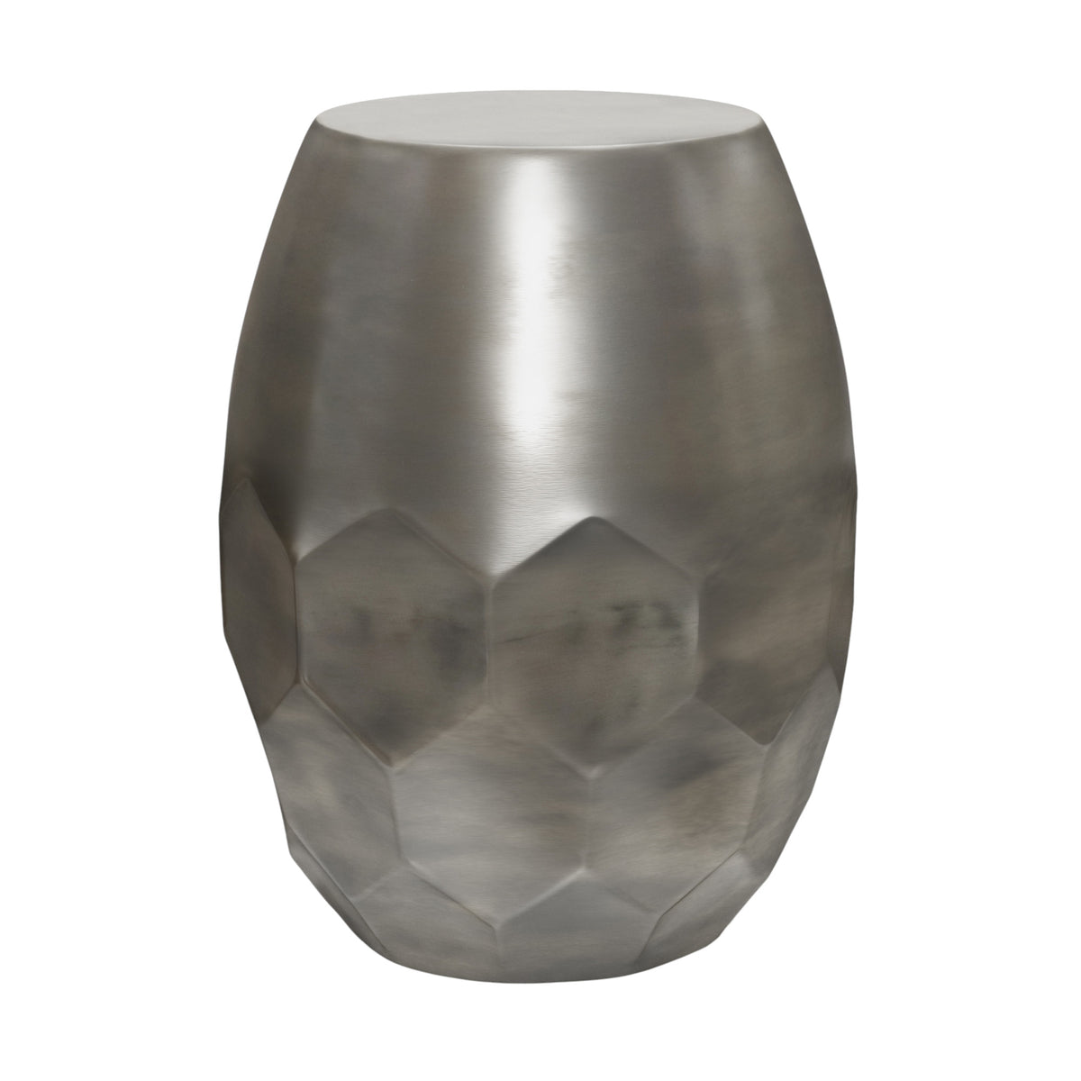 20" Silver Metal Round End Table