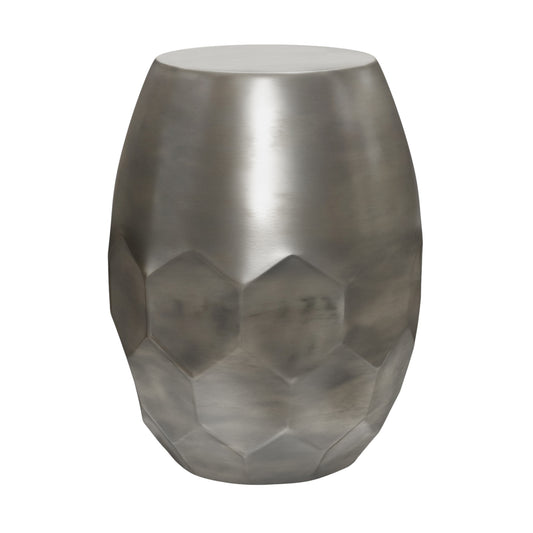20" Silver Metal Round End Table