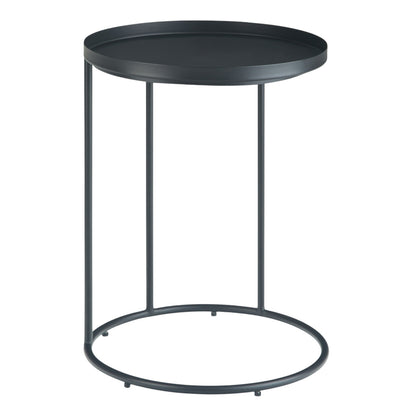 23" Black Metal Round End Table