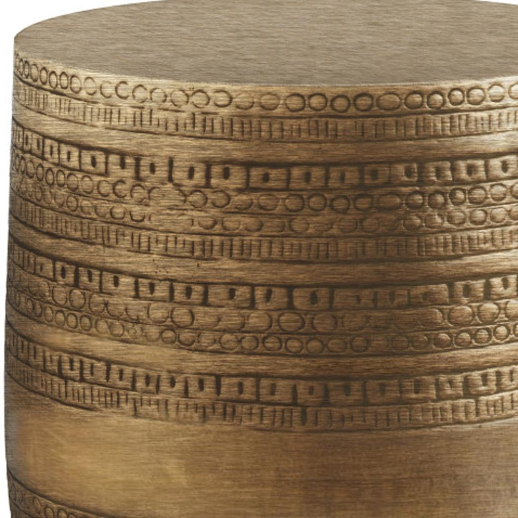 20" Gold Metal Round End Table