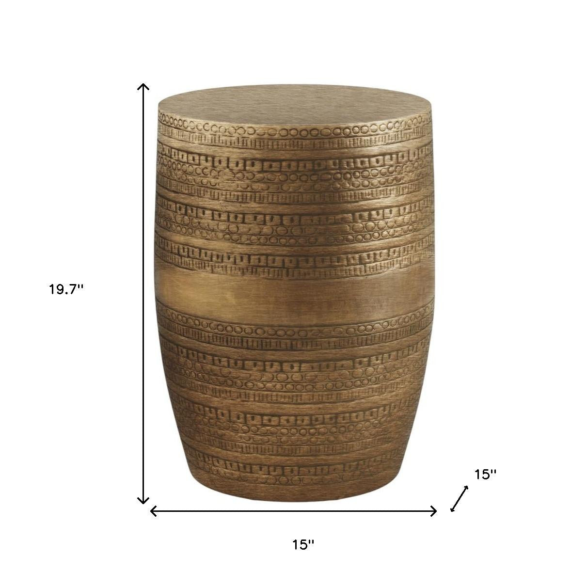 20" Gold Metal Round End Table