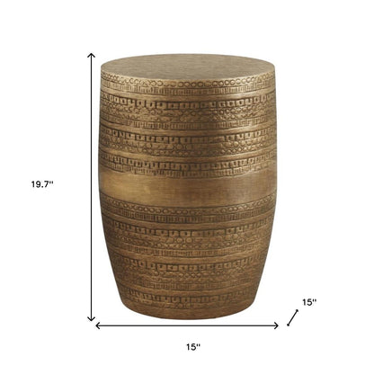 20" Gold Metal Round End Table