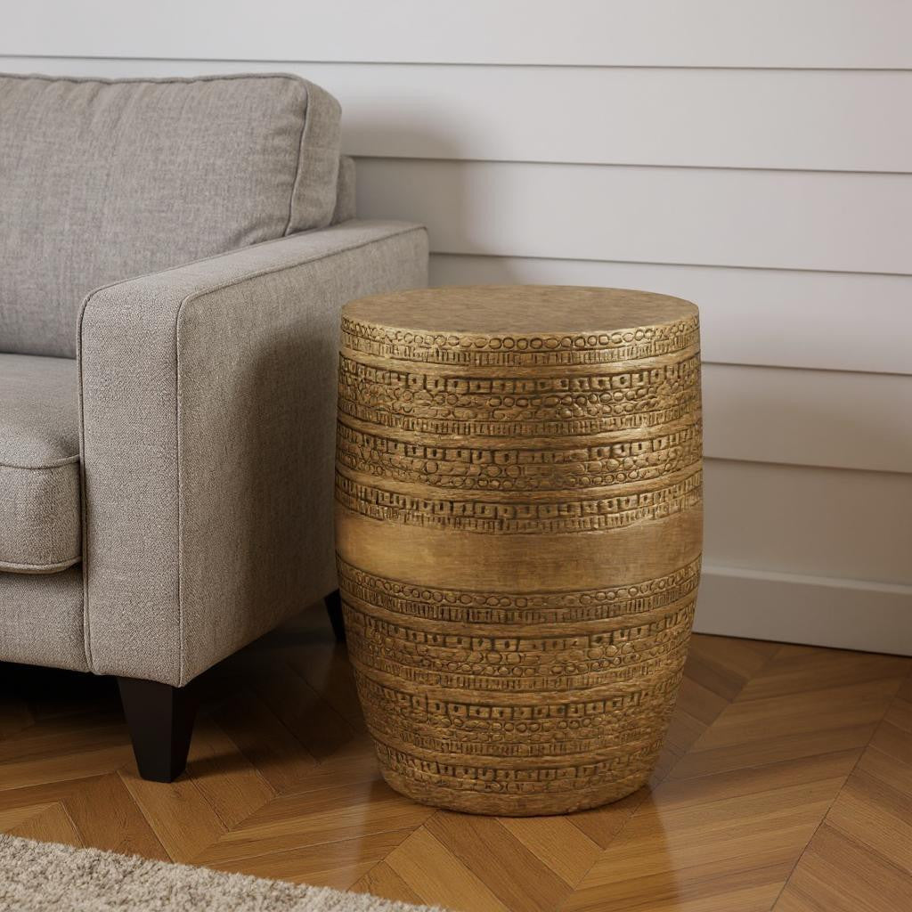 20" Gold Metal Round End Table