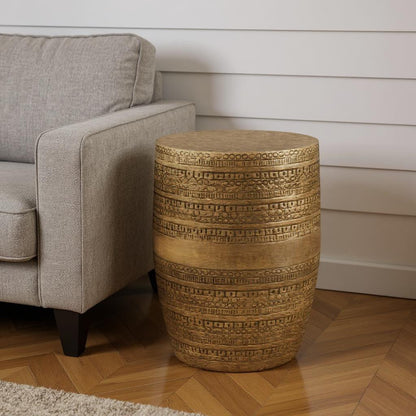 20" Gold Metal Round End Table