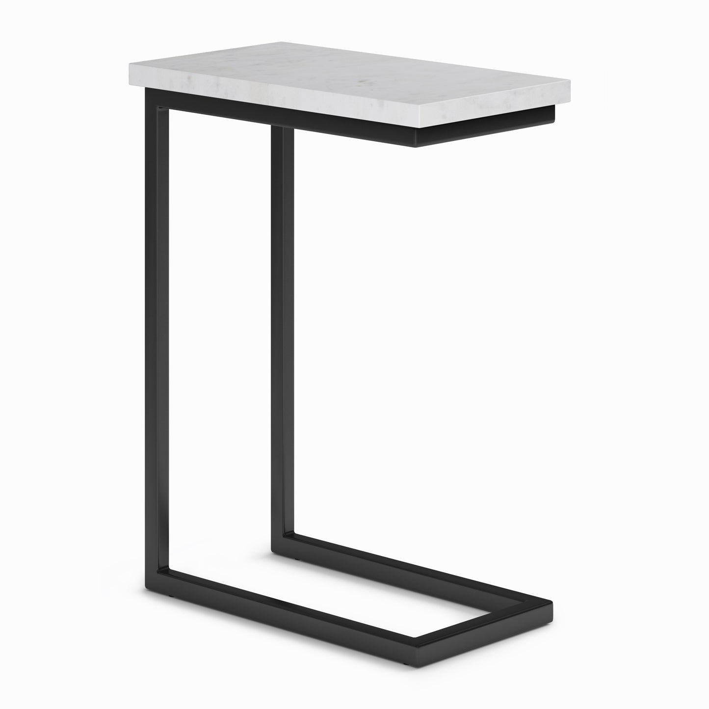24" White Marble End Table And Trunk Storage