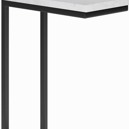 24" White Marble End Table And Trunk Storage