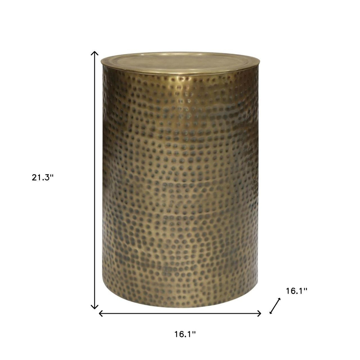 21" Gold Metal Round End Table