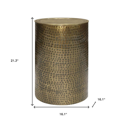 21" Gold Metal Round End Table