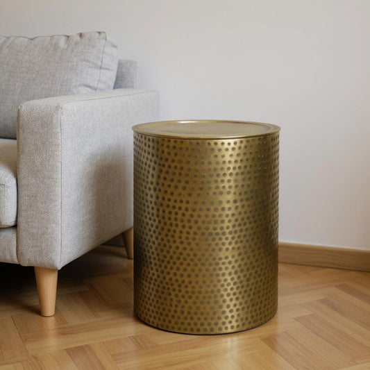 21" Gold Metal Round End Table