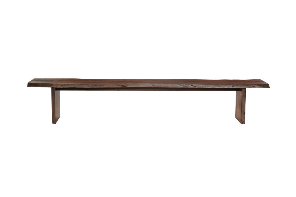 60" Brown Solid Wood Solid Wood Live Edge Dining Bench