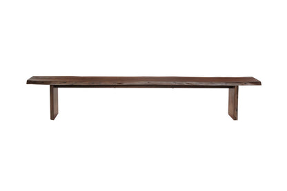 60" Brown Solid Wood Solid Wood Live Edge Dining Bench